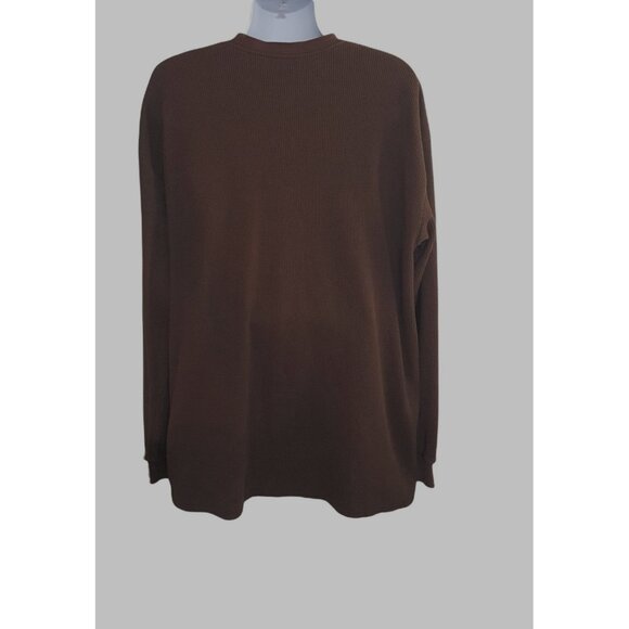 John Son Mens Long Sleeve Shirt 4XL Thermal Heavy Weight Brown - Picture 3 of 7